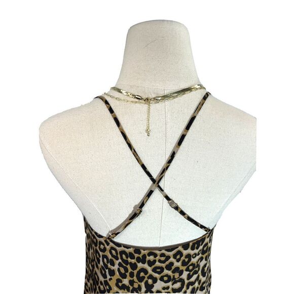 Rebecca Minkoff Animal Print Slip Dress Adjustable Straps Size 4 - Picture 8 of 16